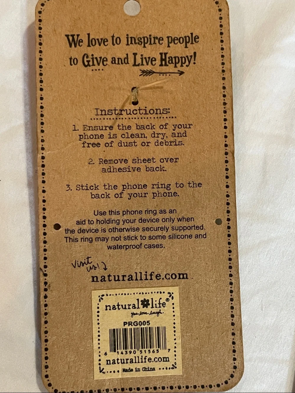 NATURAL LIFE Gold Phone Ring Holder - 